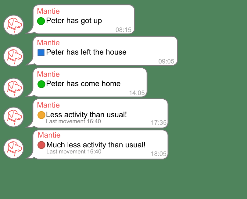 Caregivers receive chat messages