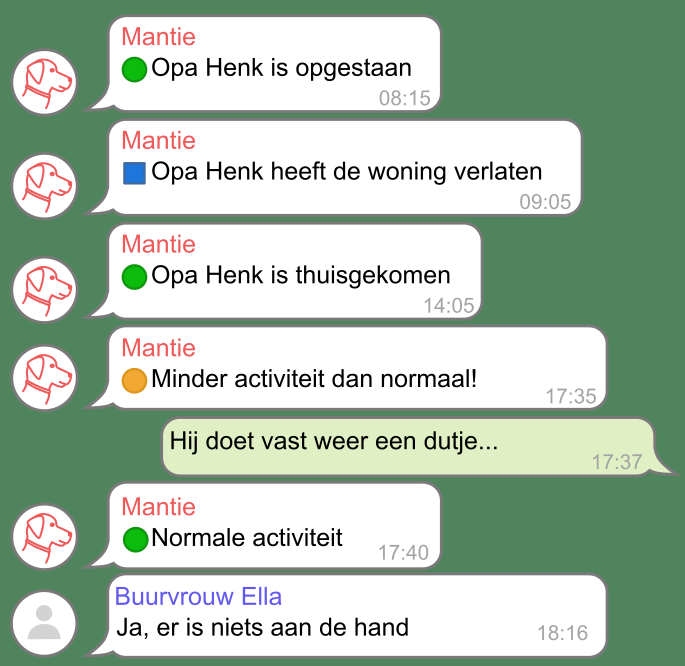 Mantelzorgers stemmen met elkaar af d.m.v. chatberichten
